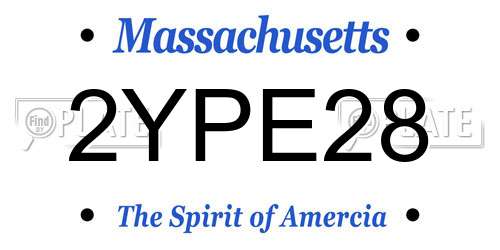 2YPE28 Massachusetts License Plate