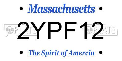 2YPF12 Massachusetts License Plate