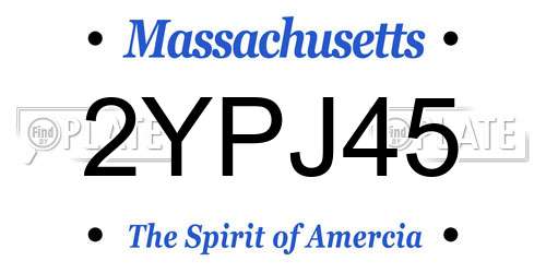 2YPJ45 Massachusetts License Plate