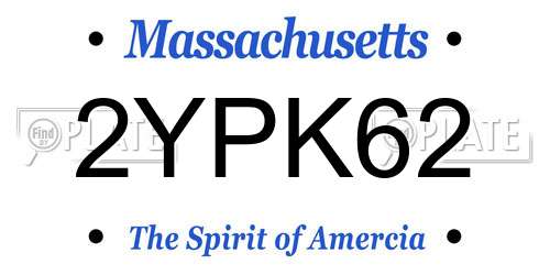 2YPK62 Massachusetts License Plate