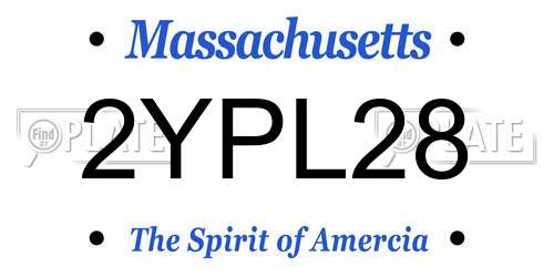 2YPL28 Massachusetts License Plate