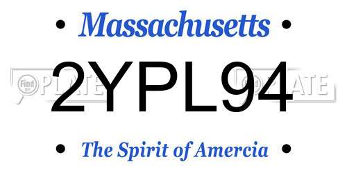 2YPL94 Massachusetts License Plate