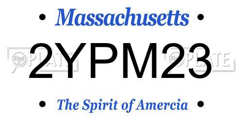 2YPM23 Massachusetts License Plate
