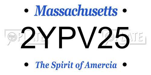 2YPV25 Massachusetts License Plate
