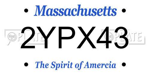 2YPX43 Massachusetts License Plate