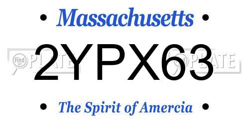 2YPX63 Massachusetts License Plate