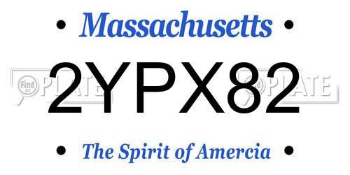 2YPX82 Massachusetts License Plate