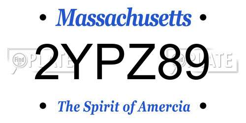 2YPZ89 Massachusetts License Plate