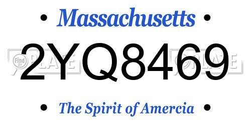 2YQ8469 Massachusetts License Plate