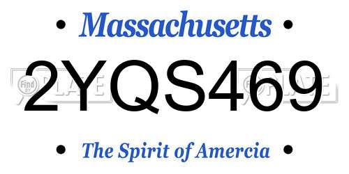 2YQS469 Massachusetts License Plate