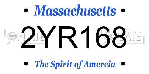 2YR168 Massachusetts License Plate
