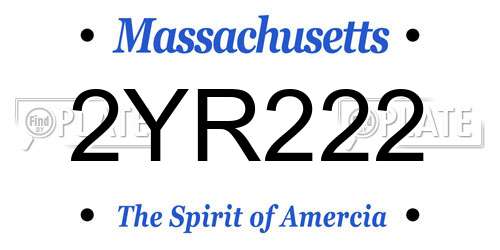 2YR222 Massachusetts License Plate