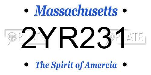 2YR231 Massachusetts License Plate