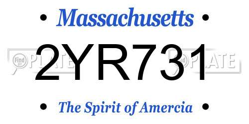 2YR731 Massachusetts License Plate