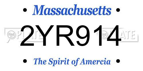 2YR914 Massachusetts License Plate