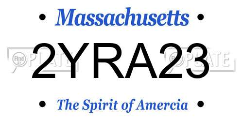 2YRA23 Massachusetts License Plate