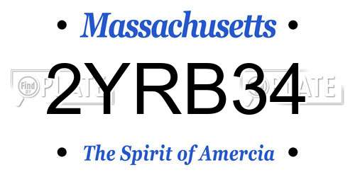 2YRB34 Massachusetts License Plate