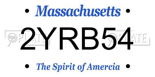 2YRB54 Massachusetts License Plate