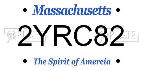 2YRC82 Massachusetts License Plate