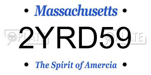 2YRD59 Massachusetts License Plate
