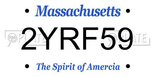 2YRF59 Massachusetts License Plate