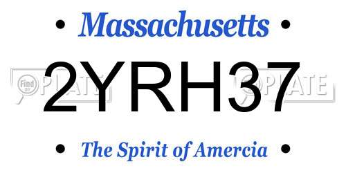 2YRH37 Massachusetts License Plate
