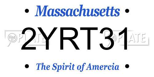 2YRT31 Massachusetts License Plate