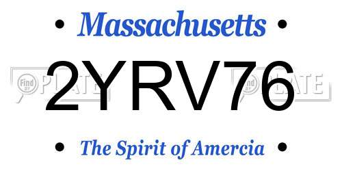 2YRV76 Massachusetts License Plate
