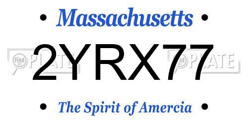2YRX77 Massachusetts License Plate
