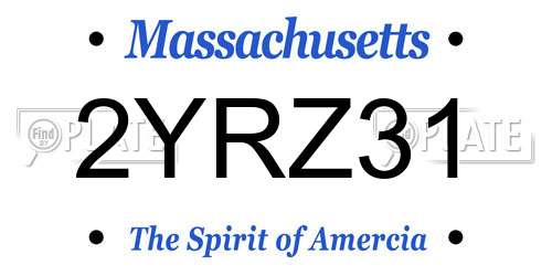 2YRZ31 Massachusetts License Plate