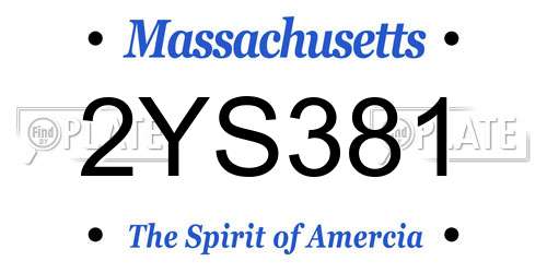 2YS381 Massachusetts License Plate