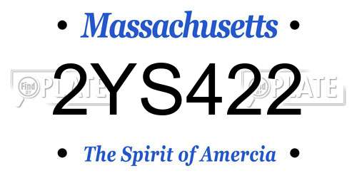 2YS422 Massachusetts License Plate