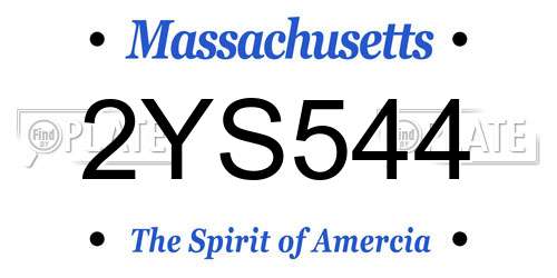 2YS544 Massachusetts License Plate