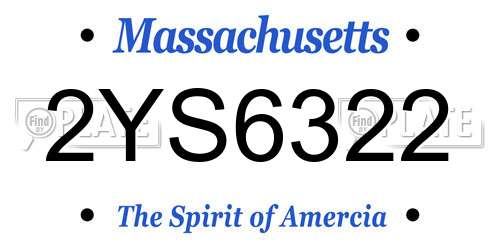 2YS6322 Massachusetts License Plate