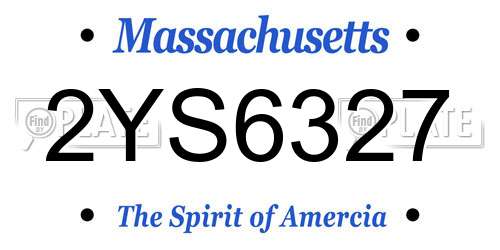 2YS6327 Massachusetts License Plate