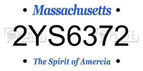 2YS6372 Massachusetts License Plate
