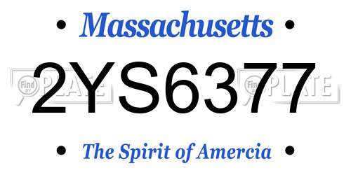 2YS6377 Massachusetts License Plate
