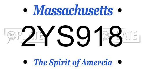 2YS918 Massachusetts License Plate