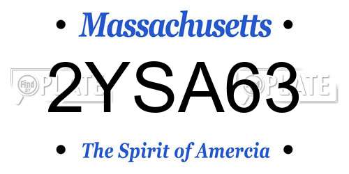2YSA63 Massachusetts License Plate