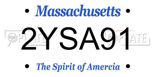2YSA91 Massachusetts License Plate