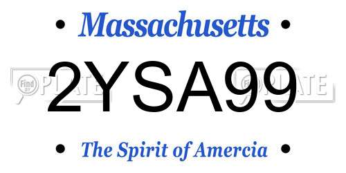 2YSA99 Massachusetts License Plate