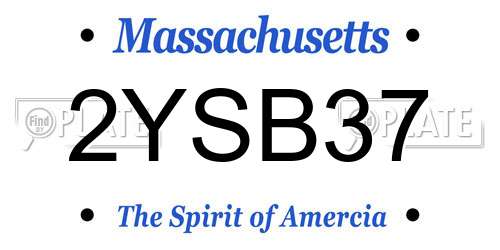 2YSB37 Massachusetts License Plate