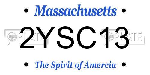 2YSC13 Massachusetts License Plate