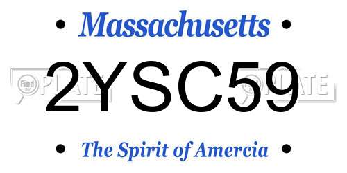 2YSC59 Massachusetts License Plate
