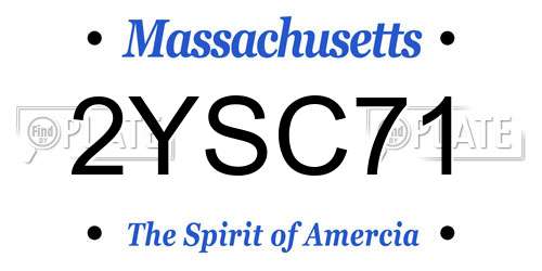 2YSC71 Massachusetts License Plate
