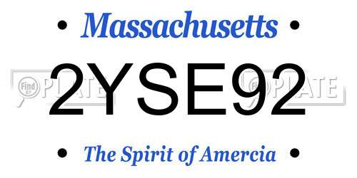 2YSE92 Massachusetts License Plate