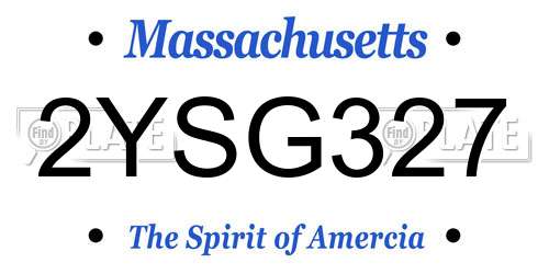 2YSG327 Massachusetts License Plate