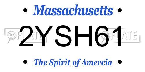 2YSH61 Massachusetts License Plate