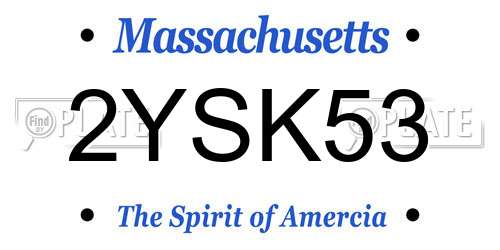 2YSK53 Massachusetts License Plate