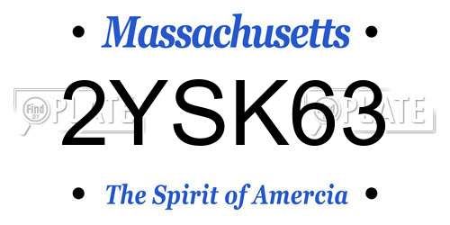 2YSK63 Massachusetts License Plate